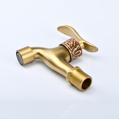 China Contemporary High Quality Antique Style New Style Washing Machine Brass Faucet Wall Mounted Single Hole Faucet for sale