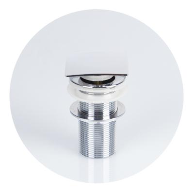 China Modern Toilet Sink Pop Up Drain Stopper Chrome Plated Brass Drains Tub Pull Down Automatic for sale