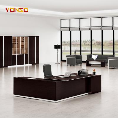 China Eco - Friendly Long Shape Manager Furniture Office Room Luxury Full Size Table for sale