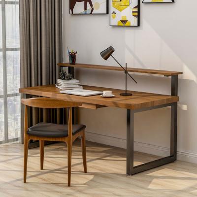 China Trace Style Loft Modern Style Home Office Study Wood Table With Metal Base for sale