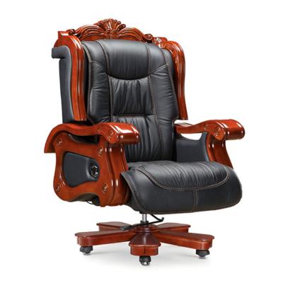 China (Size) Big Size Boss Reclining Genuine Leather Adjustable High End Office Chair for sale