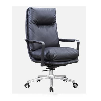 China (Height) Luxury High Swivel Office Adjustable Extended Back Executive Leather Chair for sale