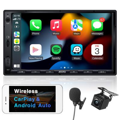 China Android ATOTO F7 QLED auto screen for 1.2din car, android auto wireless carplay, SXM/DAB ready, camera included, pre amplifier with RCA plugs for sale