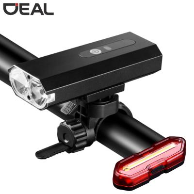 China High Bright Aluminum Rechargeable Bike Light Set U-Ideal PC+Aluminiun Alloy Factory Best Quality With Front And Rear Lights for sale