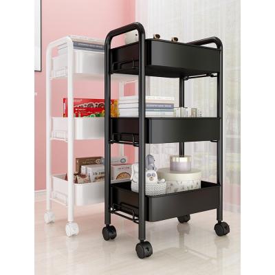 China Sustainable Universal Delicate Appearance Basket Cart Rolling Cart 3 Shelves for sale