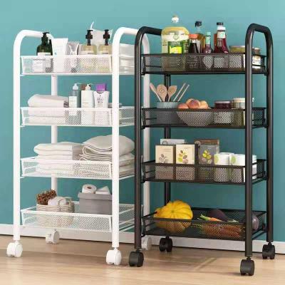 China Sustainable Stainless Steel Storage Organizer Vegetable Rolling Cart For Kitchen for sale