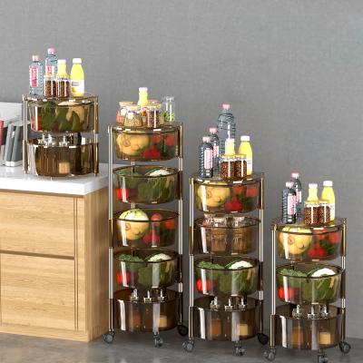 China Kitchen Viable Detachable Rotating Storage Rack Rotating Display Fruit Vegetable Rack for sale