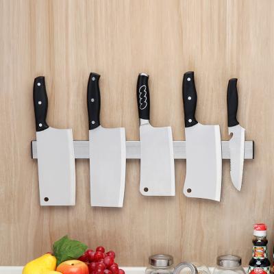 China Durable Reliable Quality Kitchen Storage Tool 304 Stainless Steel Magnet Knife Rack For Wall for sale