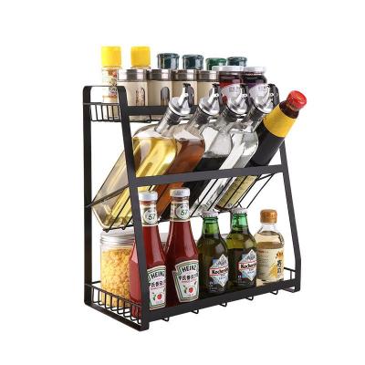 China Kitchen Shelf Spice Rack Countertop Creative Three Tier Spice Rack Workable for sale