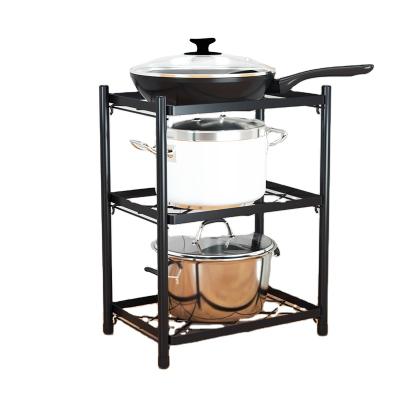 China Kitchen Pot Rack Stand Holder Rotating Multi-Layer Viable With Wheels Organizer for sale