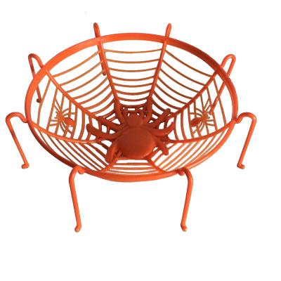 China Plastic Oriented Wholesale Party Supplies Halloween Spider Web Plastic Basket Bowls For Halloween Trick Or Treat for sale