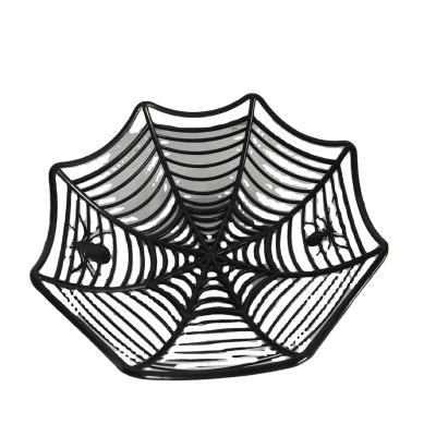 China PLASTIC themed wholesale party supplies bowl net spider net spider candy decoration Halloween party plastic purple spider basket for sale