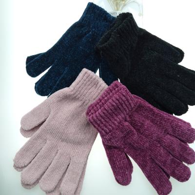 China Warm Knitted Chenille Gloves Knitting Keeps You Warm Warm Mittens Finger Mittens for sale