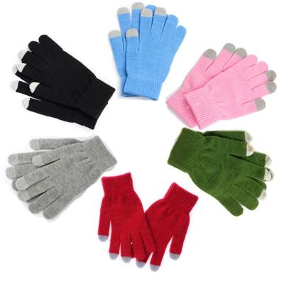 China Single Touch Screen Gloves Keep Warm Winter Five-finger Unisex Gloves Knitted Mittens With Warm String Gloves for sale