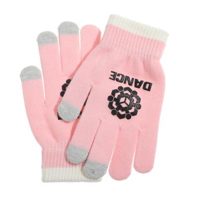 China Plain Customize Pattern Touch Screen Knitted Gloves Acrylic Fibers Fashion Cartoon for sale