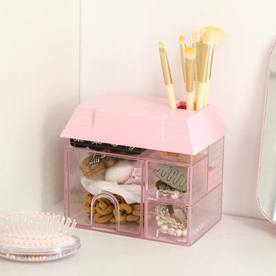 China 2023 New Arrival Household Desktop Sundries PS Cosmetic Plastic Storage Box Viable With Drawer for sale