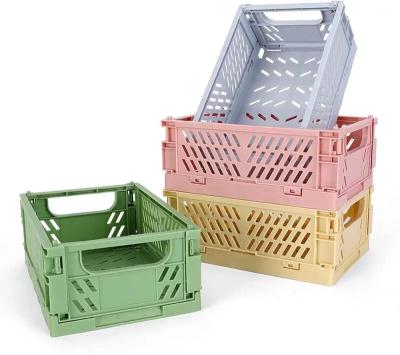 China Wholesale Customized Collapsible Collapsible Desk Stackable Organizer Home Kitchen Collapsible Storage Crate Basket for sale