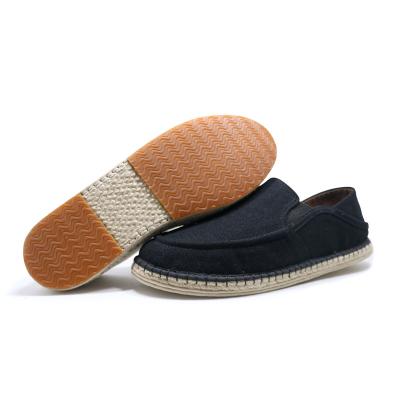 China Customization Fashion Trend Unique Low Moq Mens Sneakers Jute Slip On Canvas Shoes for sale