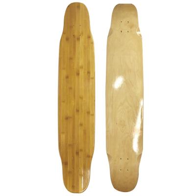 China Adult High Grade 46 Inch Bamboo Deck Longboard , Canadian White Maple Dance Longboard for sale