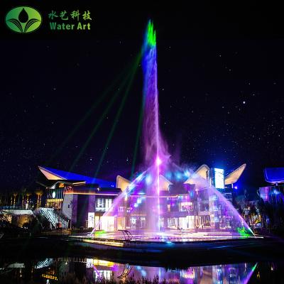 China Modern Design Water Fountain Laser Free Outdoor Water Musical Screen Film Fountain for sale