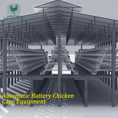 China Layer Chicken Cultivating Full Automatic Poultry Farm Hightop Galvanized Wire One Type Layer Egg Chicken Cage Battery Cage System for sale