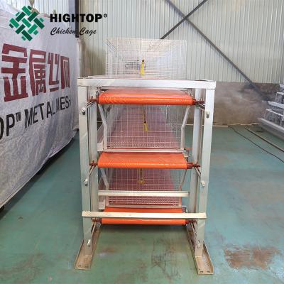 China Chicken Farming Kenya Poultry Farm Chicken House Vertical H Type 4 Tiers Wire Mesh Animal Meat Broiler Chicken Cages With Fertilizer Belt for sale