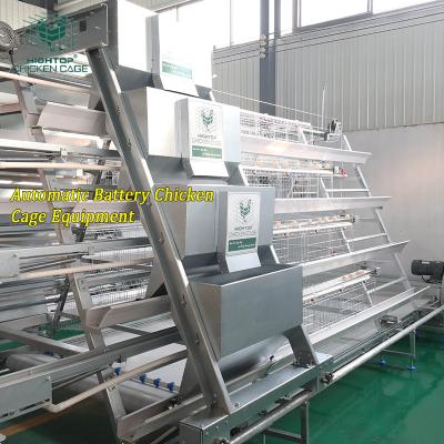 China Layer Chicken Farming Best Price Poultry Farming Equipment HIGHTOP A Type Fully Automatic Layer Chicken Cage With Automatic Feeding Equipment for sale