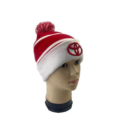 China High Quality Jacquard Beanie Winter Hat 3D Embroidery Toques Knitted Beanie Hat COMMON Fashion Customized for sale