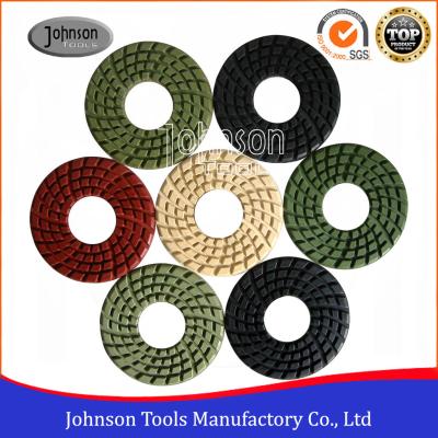 China Good Flexibility 4 Inch Diamond Stone Polishing Pads With Big Center Hole for sale