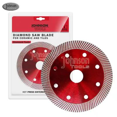 China 4 inch Turbo Super Thin Ceramic Dry Cutting Disc Porseleinen tegel Steen Diamant zaagblad Te koop