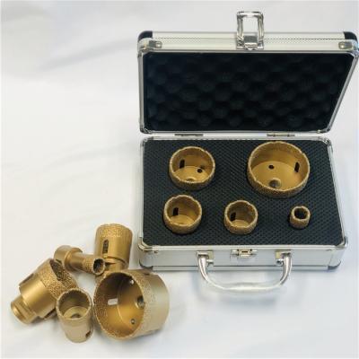 China Aluminum Box 5pcs Vacuum Brazed M14 Diamond Core Drill Bit Set for sale