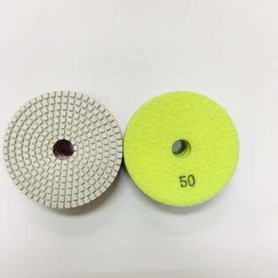 China White 3 Step 100mm Resin Wet Diamond Polishing Pads for sale