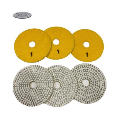 China 100mm 3 Step Granite Polishing Pads, Dry Polishing Pads For Ceramic for sale