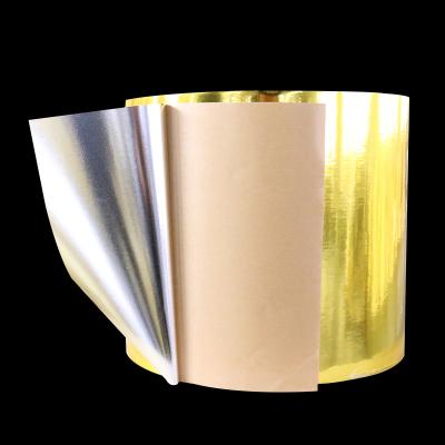 China ANTISTATIC Luminous Gold PET Aluminum Foil Sticker Paper In Foil Or Roll for sale