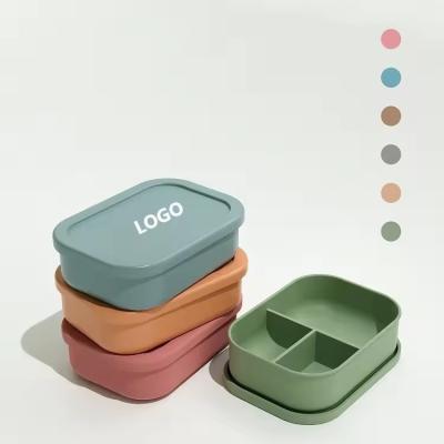 China 418g Leakproof Kids School Silicone Lunch Box with Lid Eco Friendly and Easy to Clean for sale