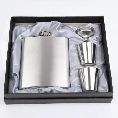 China 304 Stainless Steel Hip Flask Set for Alcohol Matte Black Capacity 1oz 2oz 3oz 4oz 5oz for sale