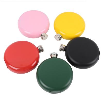 China 5oz Round Stainless Steel Hip Flask Giveaways Perfected with Round Shape for sale