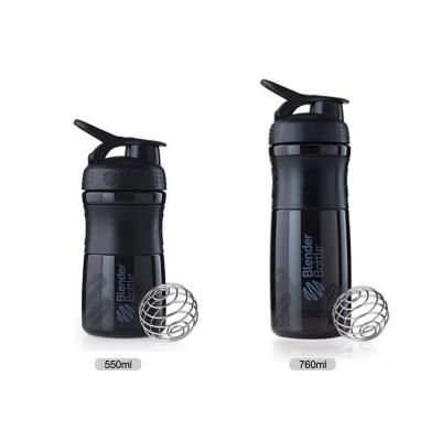 China Edelstahlkugel Portable BPA-freies Fitnessstudio Plastik-Protein-Shaker Flasche für Sport zu verkaufen