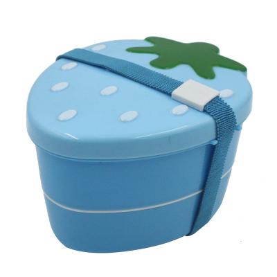 China Strawberry Shape Food Container for Kids 15x12x8.7cm Custom Leakproof Lunch Box Packaging for sale