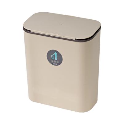 China Rolling Cover Type Wall Mounted Storage Bucket Garbage Can Plastic Rubbish Waste Bin for sale