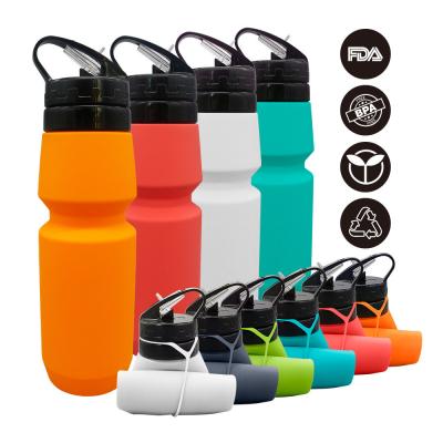 China 750ml Anti-corrosion Coated Silicone Water Bottle for Travel and Sports Customizable for sale