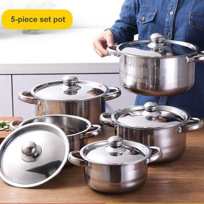 Chine 5 pièces de pot de cuisine en acier inoxydable ensemble de ustensiles de cuisine durables pour votre cuisine à vendre