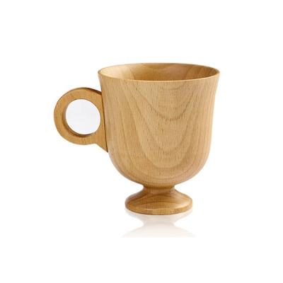 China Japanese Creative Wooden Coffee Mug Household Solid Wood Handle Handy Cup for sale