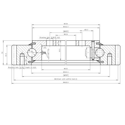 China External Light Four Point Contact Gear Clamp Type WD-231.20.0544 Slew Bearing for sale