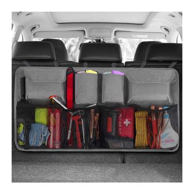 China Car Trunk Tidy Organizer Super Capacity Car Convenient Trunk Organizer Hanging Storage Bag with Lids Space Saving Expert Black for sale