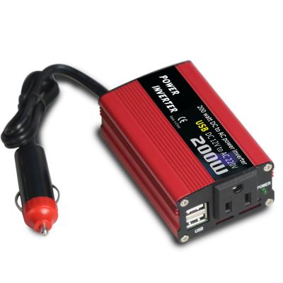 China Aluminum Alloy Power Car Inverter 200W DC 12V to AC 110V 220V Converter Modified Portable Auto Sine Wave USB Charger 150W 180W Adapter for sale