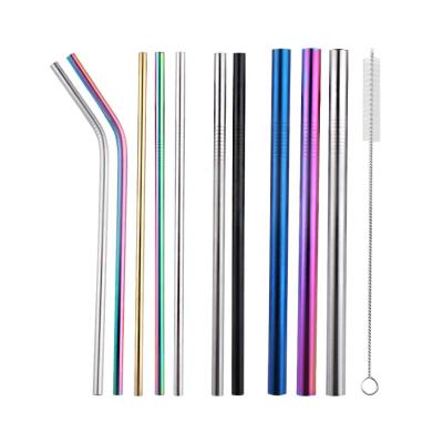 China 2021 Portable Straw Metal Stainless Steel Reusable Drinking Straw 304 New Factory Price Viable Design 215mm 241mm 265mm for sale