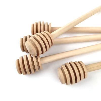 China Disposable Classic Bamboo Honey Spoon Jam Wooden Honey Dipper Sticks for sale