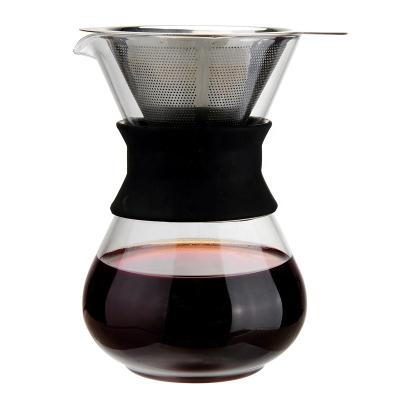 China Sustainable Design Hand Blown Glass Coffee Maker Pour Over Coffee Teapot Glass for sale