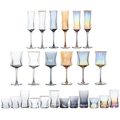 China Amazon Wine Hot Selling Crystal Geometry Whiskey Nosing Glass Set Handmade Unleaded Custom Wine Glass Set for sale